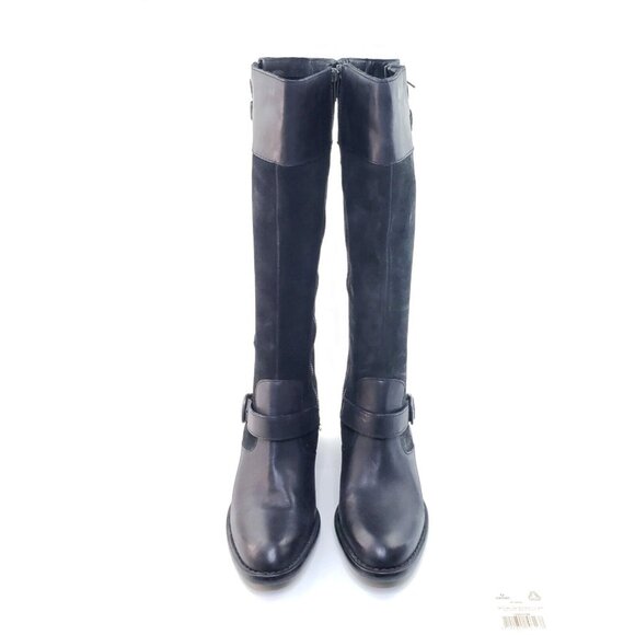 Born Swann Knee High Tall Boots Black Leather Womens US 8.5 - Picture 2 of 9